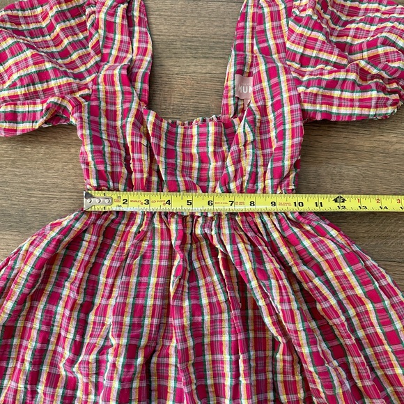 Show Me Your MuMu Smitten Babydoll Dress-Pink Plaid-Size Small - Picture 9 of 13